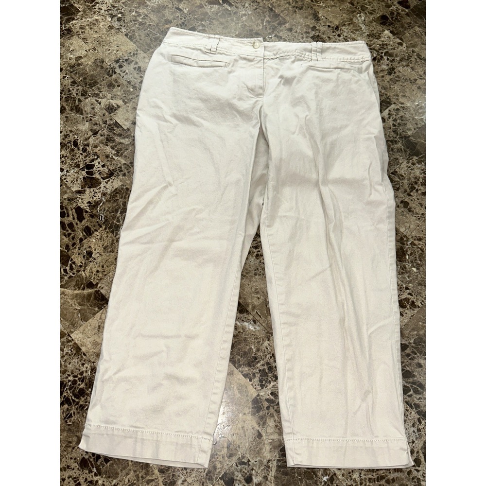 Ann Taylor Loft Capri Pants Womens 10 Beige 32x23 Cropped Regular Fit